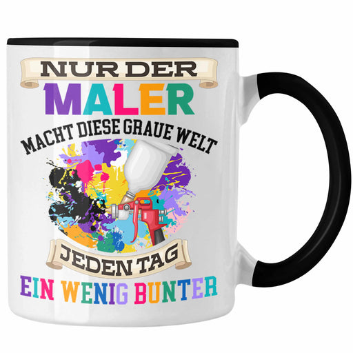 Maler Job Tasse Geschenk Männer Evolution Lustig Anstreicher Malermeister Lackierer Graue Welt Bunter Trendation
