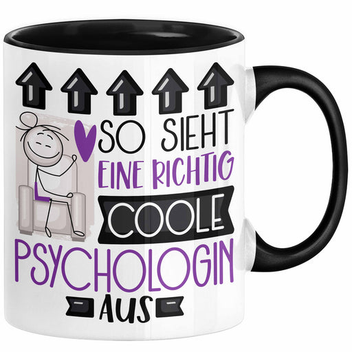 Psychologin Geschenk Tasse Geschenkidee für Psychologin Geburtstag Weihnachten Spruch So Sieht Eine Richtig Coole Psychologin Aus Kaffee-Becher Trendation