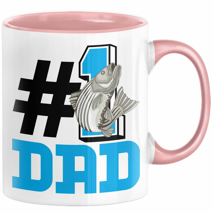 Fischer Nummer 1 Dad Vater Tasse Geschenk Angler Papa Geschenkidee Bester Papa Der Welt Vatertag Lustige Geschenkidee Rosa Trendation