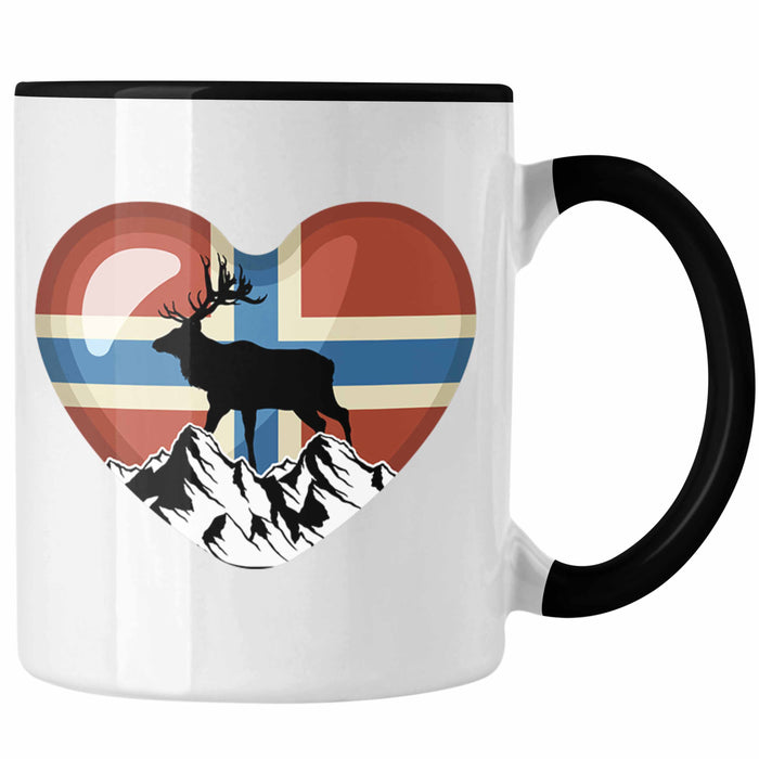 Norwegen Geschenke Tasse Flagge Nordkap Elch Norway Grafik Herz Trendation
