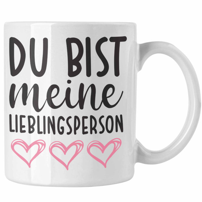Trendation - Lieblingsmensch Lieblingsperson Tasse Geschenk Beste Freundin Freund Tasse mit Spruch Weiß Trendation