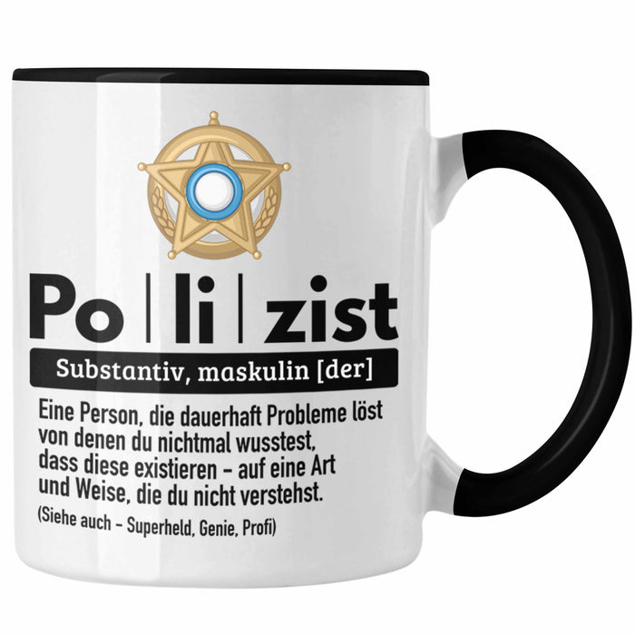 Polizist Tasse Geschenk Lustiger Spruch Definition Bester Polizei Trendation
