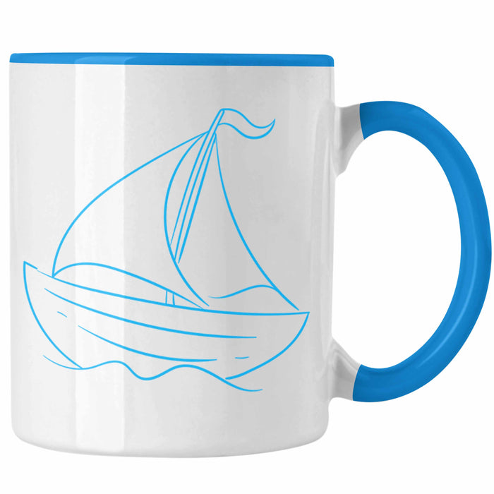 Segelboot Tasse Lustiges Geschenk für Segler Kapitäne Geschenkidee Blau Trendation