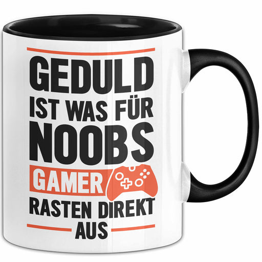 Trendation - Gamer Spruch Tasse Controller Geschenk - Geduld Ist Was Für Noobs - Zocker Tassen Geschenk Jungs Jungen Gaming Trendation