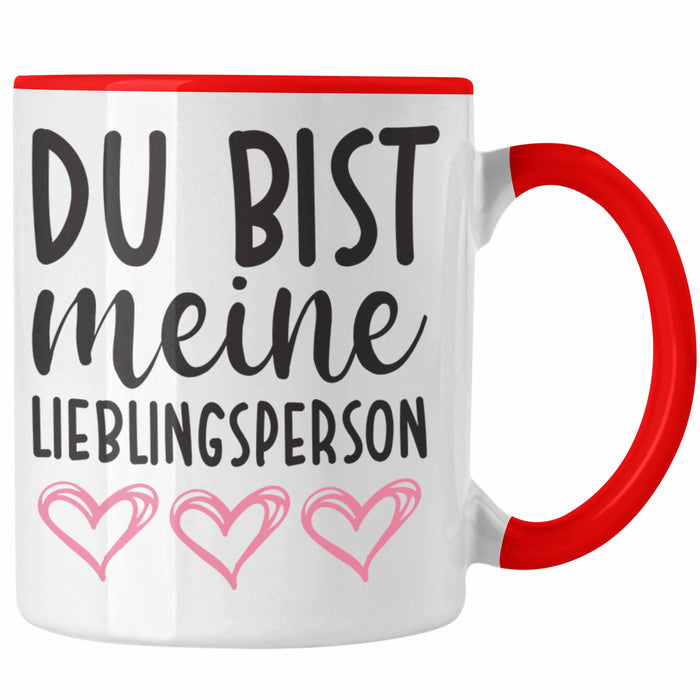 Trendation - Lieblingsmensch Lieblingsperson Tasse Geschenk Beste Freundin Freund Tasse mit Spruch Rot Trendation