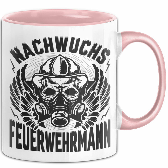 Nachwuchs Feuerwehrmann Tasse Geschenk Jungs Jungen Geschenkidee Freiwillige Feuerwehr Kaffee-Becher Rosa Trendation