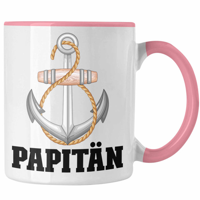 Papitän Tasse Geschenk Vater Kapitän Geschenkidee zum Vatertag Papa Boot Rosa Trendation