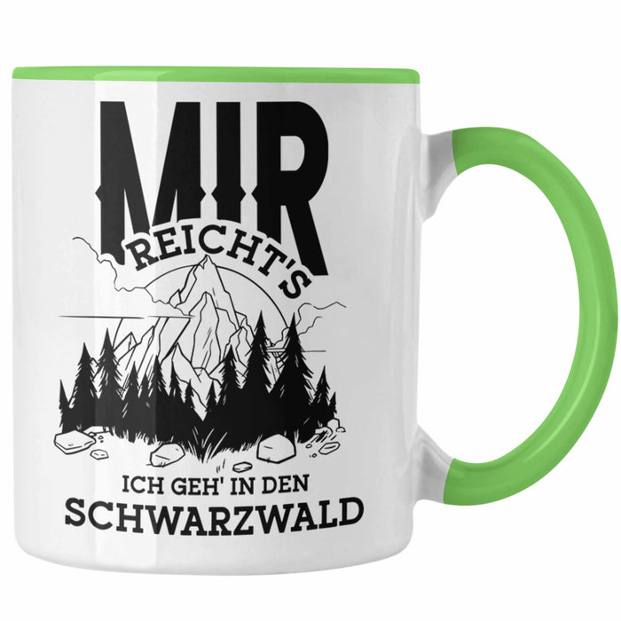 Schwarzwald Wanderer Tasse mit lustigem Spruch - Geschenk für Naturfreunde und Wanderliebhaber Grün Trendation