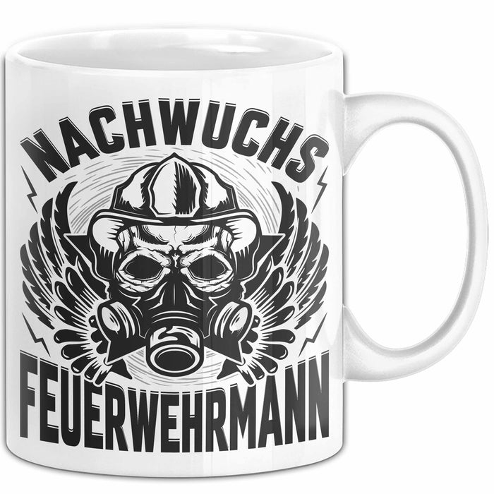 Nachwuchs Feuerwehrmann Tasse Geschenk Jungs Jungen Geschenkidee Freiwillige Feuerwehr Kaffee-Becher Weiß Trendation