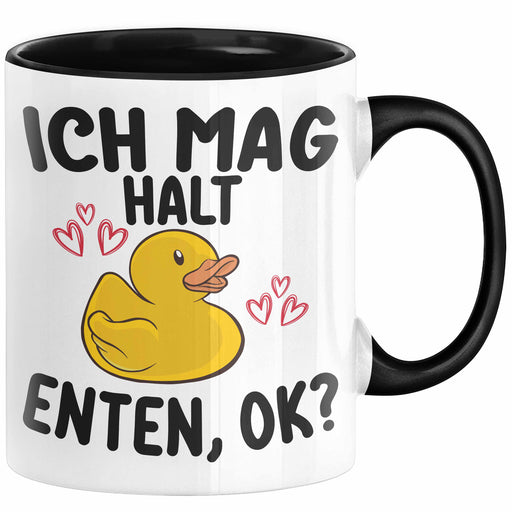 Enten-Liebhaber Geschenk Tasse Ich Mag Halt Enten Ok Kaffee-Becher Häferl Trendation