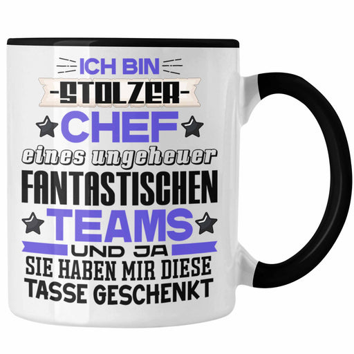 Ich Bin Stolzer Chef Tasse Geschenk Fantastisches Team Bester Chef Geschenkidee Lustige Tasse mit Spruch Trendation