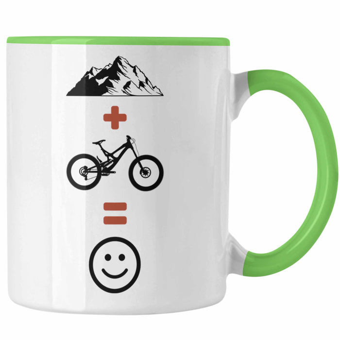 Mountainbike Tasse Geschenk Berge Downhill MTB Fahrer Geschenkidee Grün Trendation