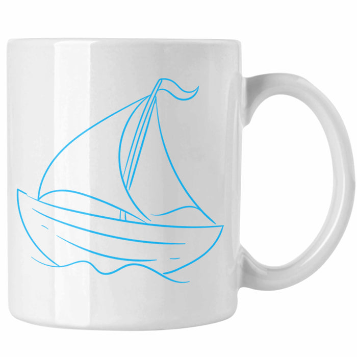 Segelboot Tasse Lustiges Geschenk für Segler Kapitäne Geschenkidee Weiß Trendation