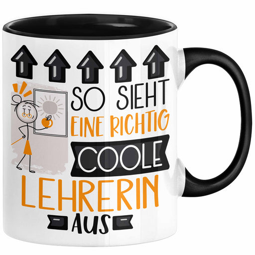 Lehrerin Geschenk Tasse Lustig Geschenkidee für Lehrerin Geburtstag So Sieht Eine Richtig Coole Lehrerin Aus Frauen Spruch Abschiedsgeschenk Abschied Trendation
