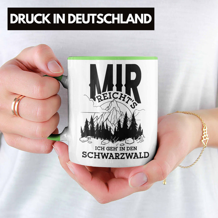 Schwarzwald Wanderer Tasse mit lustigem Spruch - Geschenk für Naturfreunde und Wanderliebhaber Grün Trendation