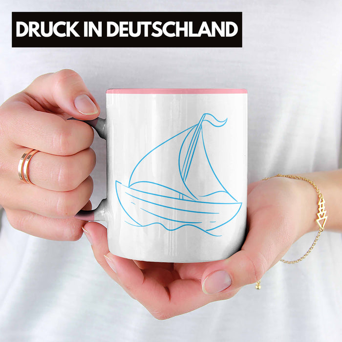 Segelboot Tasse Lustiges Geschenk für Segler Kapitäne Geschenkidee Rosa Trendation