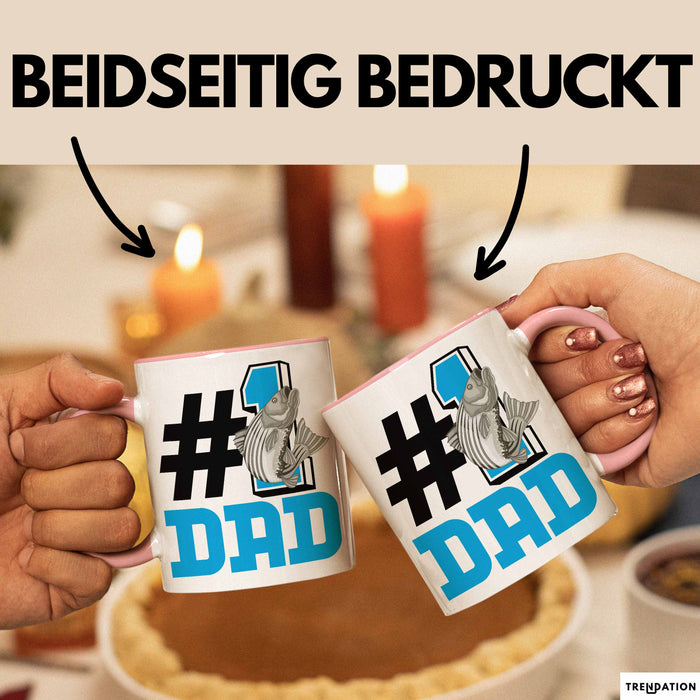 Fischer Nummer 1 Dad Vater Tasse Geschenk Angler Papa Geschenkidee Bester Papa Der Welt Vatertag Lustige Geschenkidee Rosa Trendation