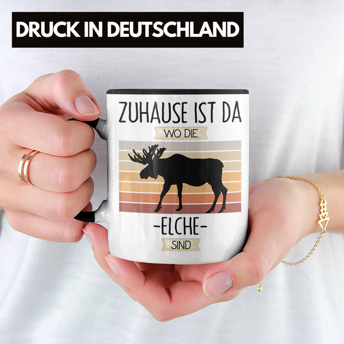 Elche Tasse Geschenk Geschenkidee Lustiger Spruch Zuhause Ist Da Wo Die Elche Sind Kanada Schweden Trendation