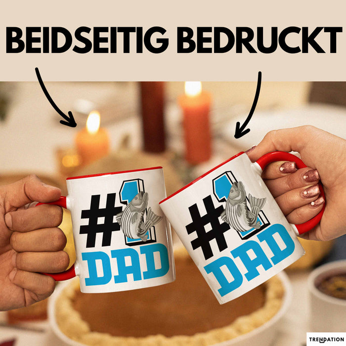 Fischer Nummer 1 Dad Vater Tasse Geschenk Angler Papa Geschenkidee Bester Papa Der Welt Vatertag Lustige Geschenkidee Rot Trendation