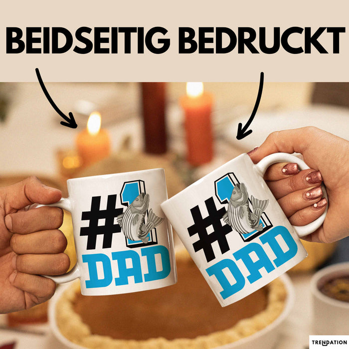 Fischer Nummer 1 Dad Vater Tasse Geschenk Angler Papa Geschenkidee Bester Papa Der Welt Vatertag Lustige Geschenkidee Weiß Trendation
