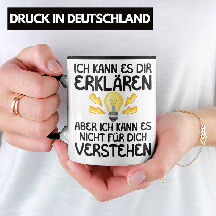 Elektriker Lehrer Geschenk Tasse Lustiger Spruch Geschenkidee für Elektrik Studenten Kaffeetasse Becher Trendation