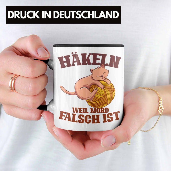 Lustige Strick Häkel-Tasse Geschenk Stricken Häkeln Trendation