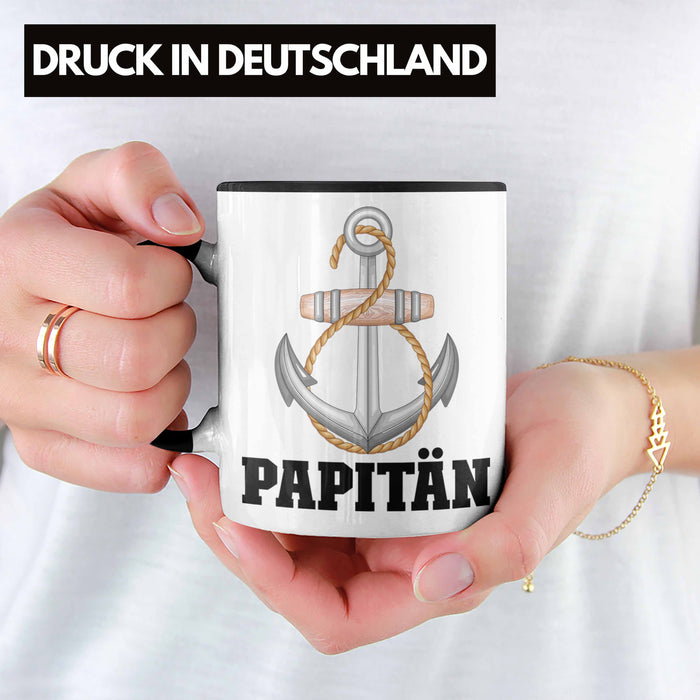 Papitän Tasse Geschenk Vater Kapitän Geschenkidee zum Vatertag Papa Boot Trendation