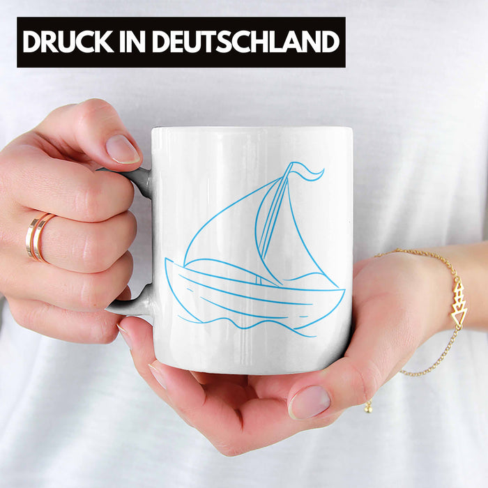 Segelboot Tasse Lustiges Geschenk für Segler Kapitäne Geschenkidee Weiß Trendation