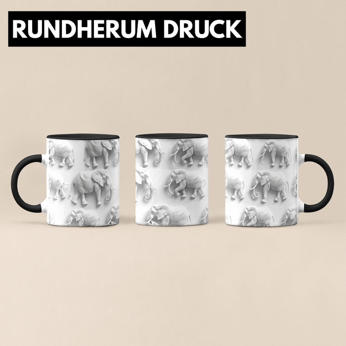 Elefanten 3D Tasse Geschenk Elefanten-Liebhaber Geschenkidee Steine Trendation