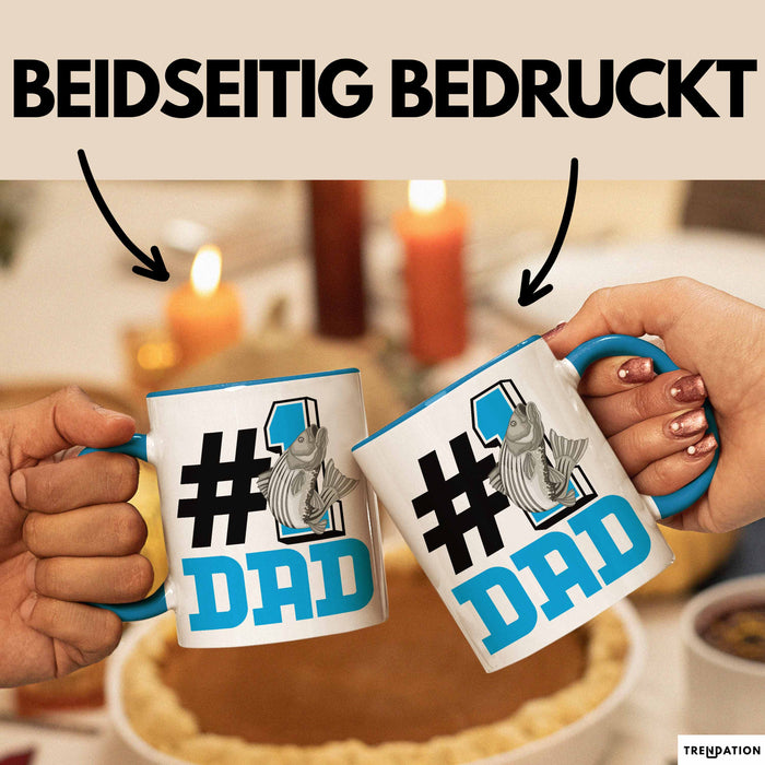 Fischer Nummer 1 Dad Vater Tasse Geschenk Angler Papa Geschenkidee Bester Papa Der Welt Vatertag Lustige Geschenkidee Blau Trendation