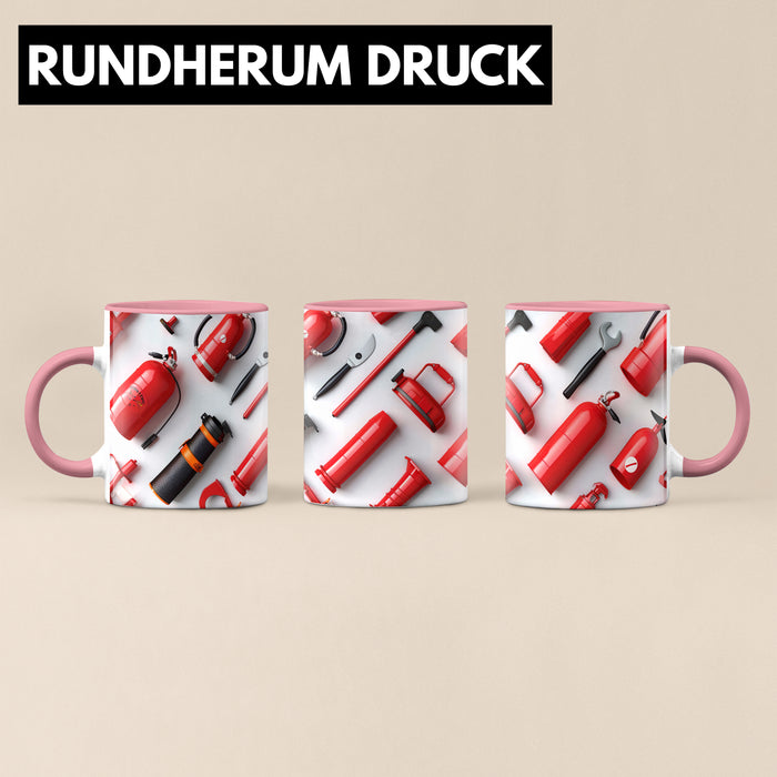 Feuerwehr Tasse Geschenk Feuerwehrmann 3D Tasse Rosa Trendation