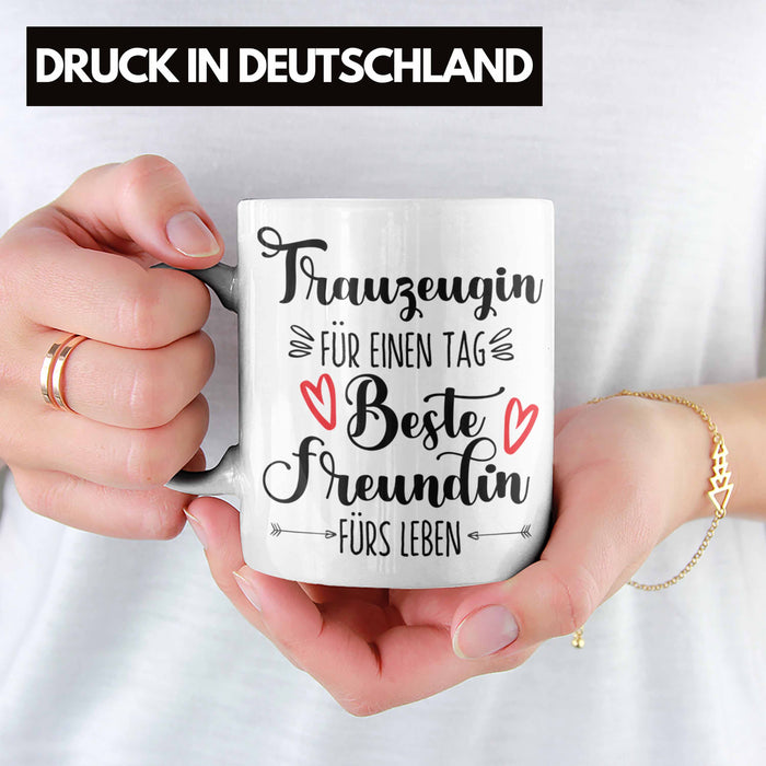 Trauzeugin Tasse Geschenk Beste Freundin Überraschung Beste Trauzeugin Spruch Geschenkidee Weiß Trendation