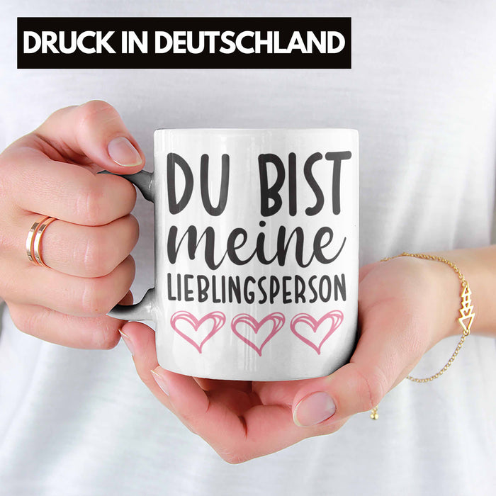 Trendation - Lieblingsmensch Lieblingsperson Tasse Geschenk Beste Freundin Freund Tasse mit Spruch Weiß Trendation