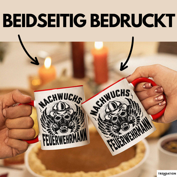 Nachwuchs Feuerwehrmann Tasse Geschenk Jungs Jungen Geschenkidee Freiwillige Feuerwehr Kaffee-Becher Rot Trendation