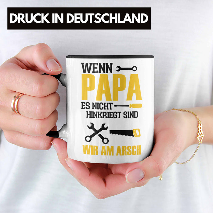 Tasse für den besten Papa zum Vatertag Wenn Papa Es Nicht Hinkriegt Geschenkidee Vater Trendation