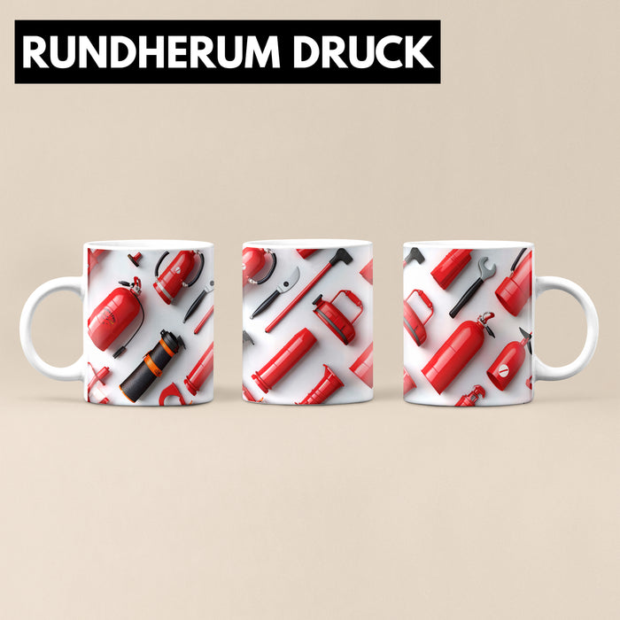Feuerwehr Tasse Geschenk Feuerwehrmann 3D Tasse Weiß Trendation