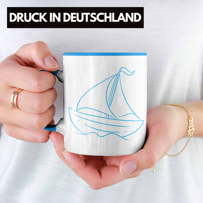 Segelboot Tasse Lustiges Geschenk für Segler Kapitäne Geschenkidee Blau Trendation