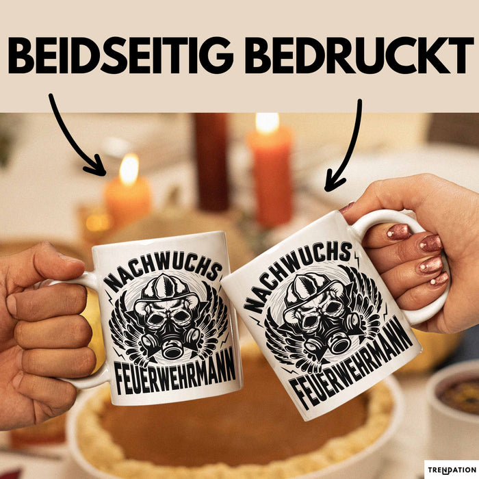 Nachwuchs Feuerwehrmann Tasse Geschenk Jungs Jungen Geschenkidee Freiwillige Feuerwehr Kaffee-Becher Weiß Trendation