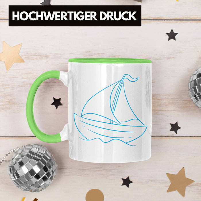 Segelboot Tasse Lustiges Geschenk für Segler Kapitäne Geschenkidee Grün Trendation