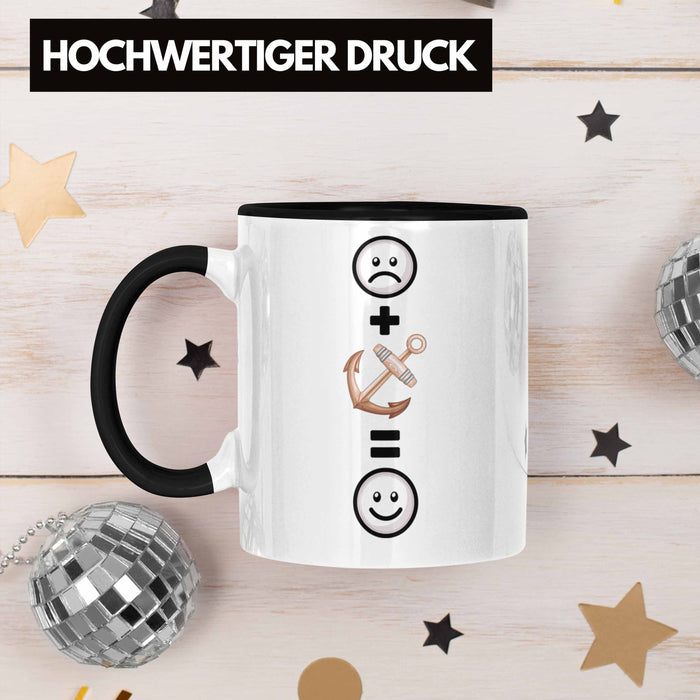 Kapitän Tasse Geschenk für Boots Anker Geburtstag Lustige Geschenkidee :( + Anker = :) Trendation