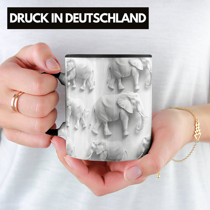 Elefanten 3D Tasse Geschenk Elefanten-Liebhaber Geschenkidee Steine Trendation