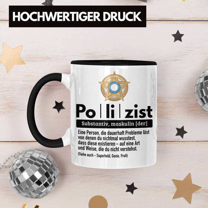 Polizist Tasse Geschenk Lustiger Spruch Definition Bester Polizei Trendation