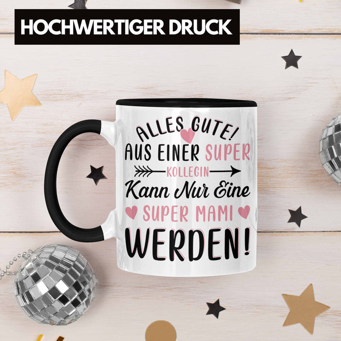 Mutterschutz Abschied Tasse Geschenk Kollegin Abschiedsgeschenk Werdende Mutter Mama Super Mami Trendation
