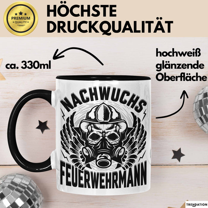 Nachwuchs Feuerwehrmann Tasse Geschenk Jungs Jungen Geschenkidee Freiwillige Feuerwehr Kaffee-Becher Trendation