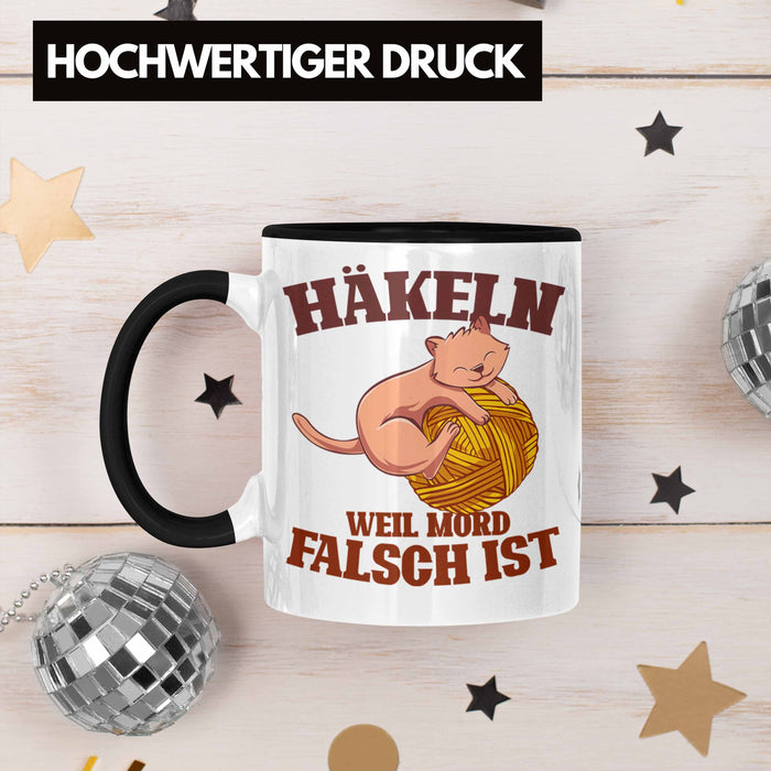 Lustige Strick Häkel-Tasse Geschenk Stricken Häkeln Trendation