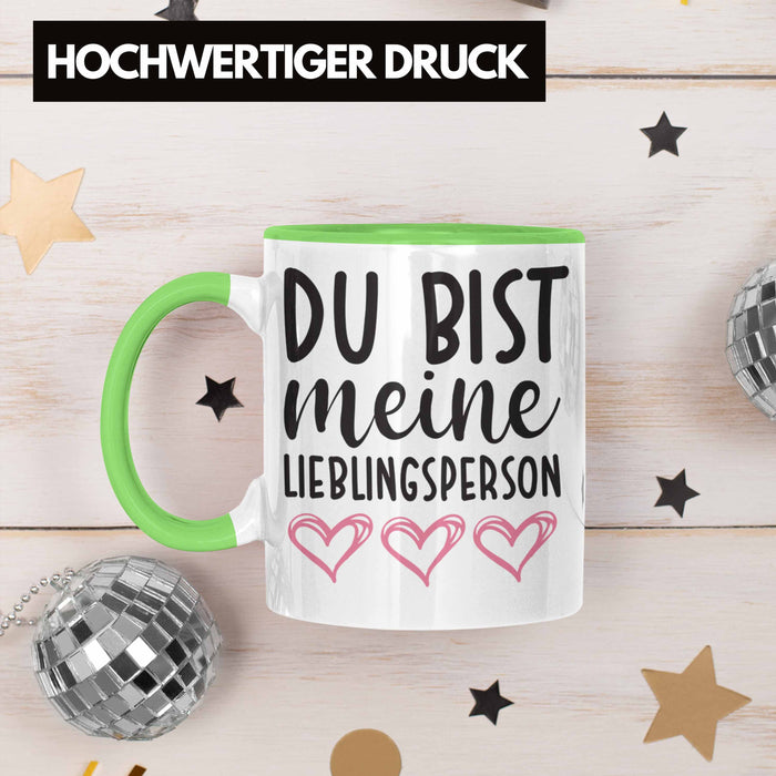 Trendation - Lieblingsmensch Lieblingsperson Tasse Geschenk Beste Freundin Freund Tasse mit Spruch Grün Trendation