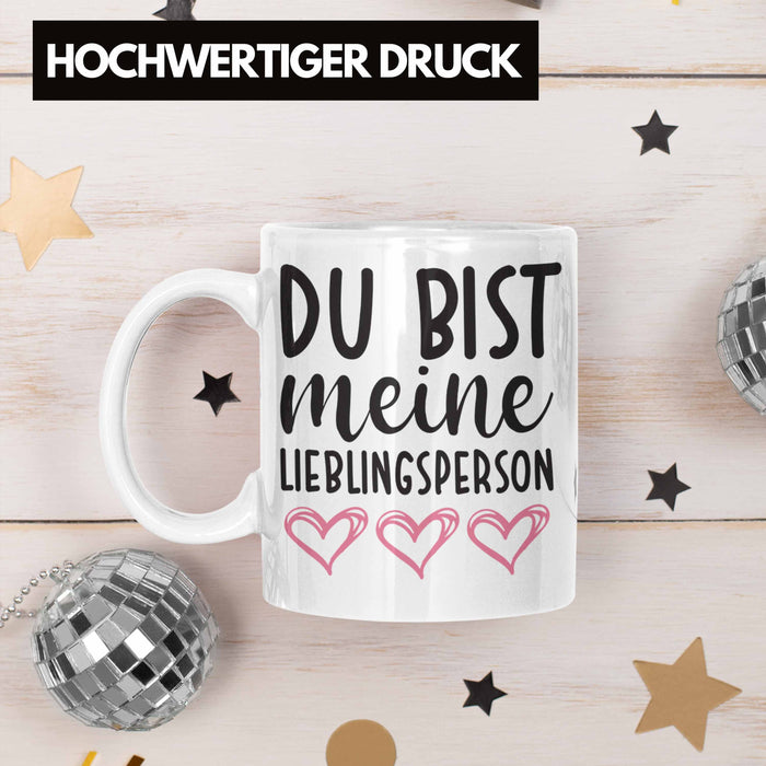 Trendation - Lieblingsmensch Lieblingsperson Tasse Geschenk Beste Freundin Freund Tasse mit Spruch Weiß Trendation