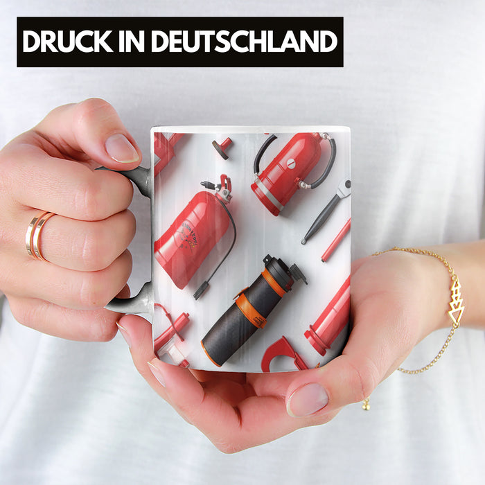 Feuerwehr Tasse Geschenk Feuerwehrmann 3D Tasse Weiß Trendation
