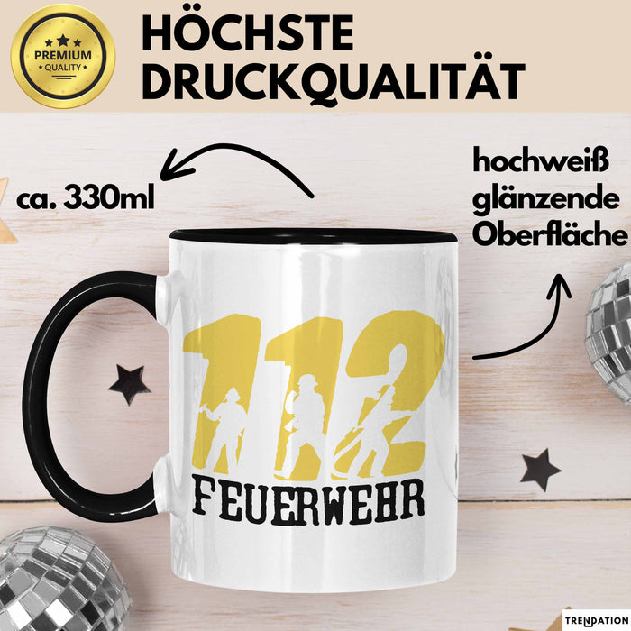 Feuerwehr Tasse Geschenk Für Feuerwehrmann Geschenkidee Hydrant 112 Trendation
