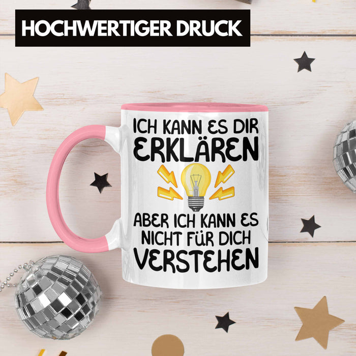 Elektriker Lehrer Geschenk Tasse Lustiger Spruch Geschenkidee für Elektrik Studenten Kaffeetasse Becher Rosa Trendation